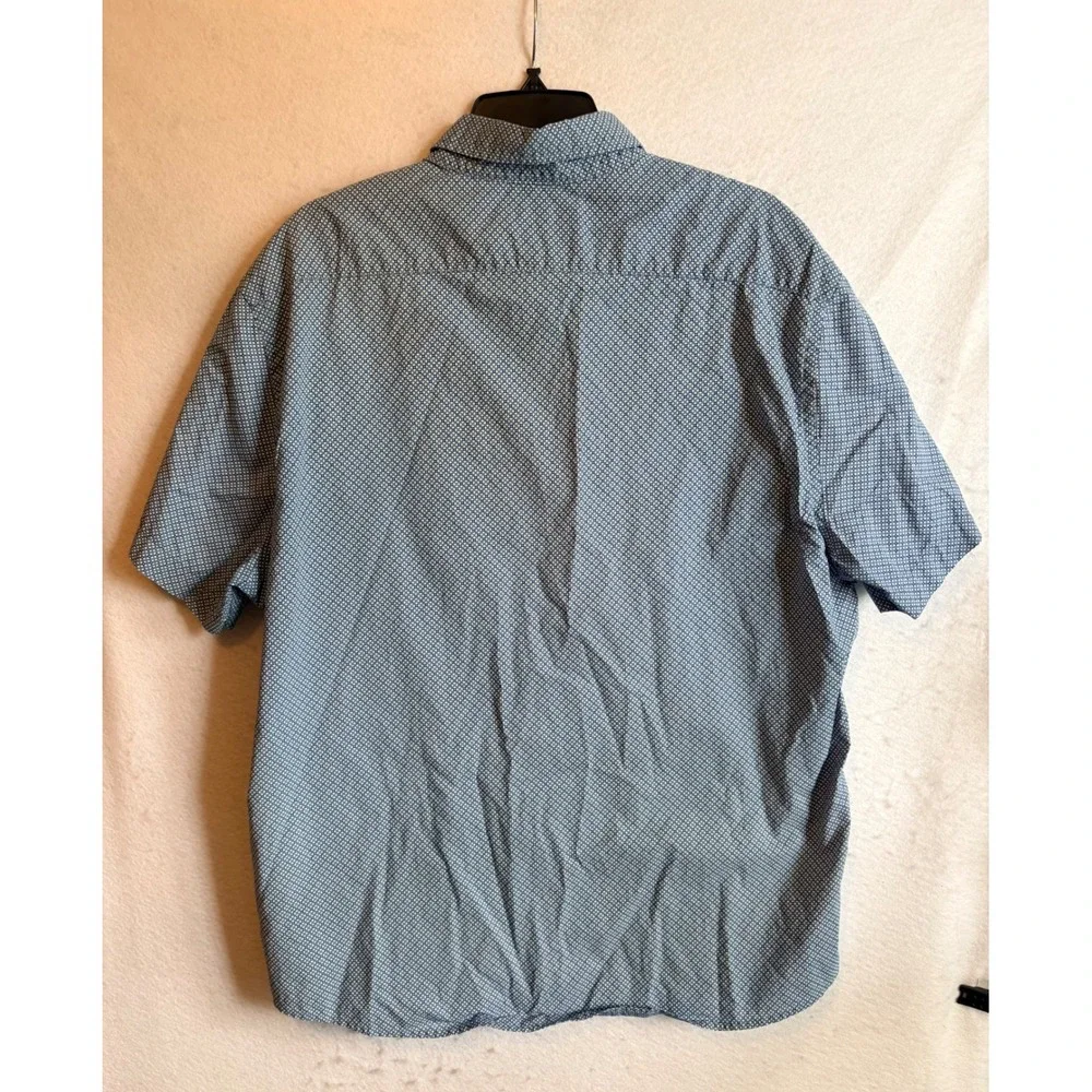 Banana Republic Mens XL Blue Geometric Print Slim Fit Short Sleeve Shirt